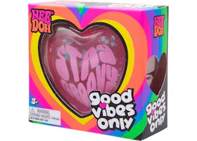 NeeDoh Good Vibes Only Squishy Fidget Toy (Text on Heart May Vary) Pink