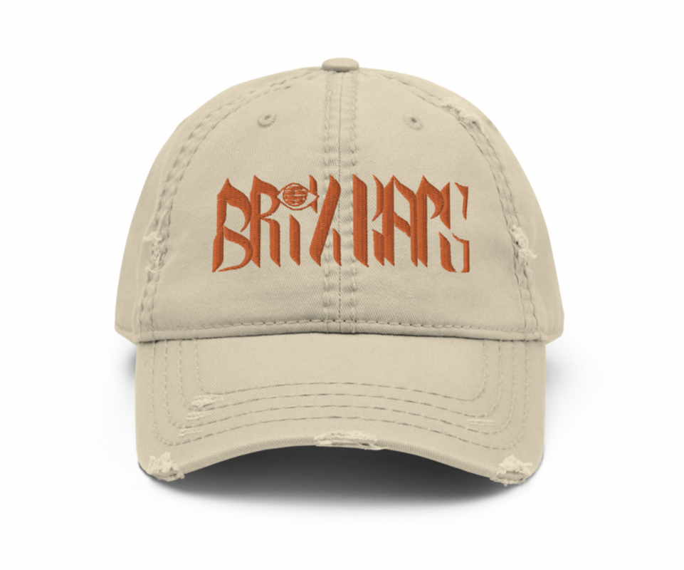 'BRIXKAPS' Distressed Cap (Tan)