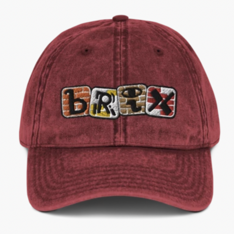 'BRIX' Washed Cap (Maroon)
