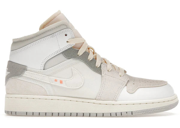 Jordan 1 Mid SE Craft Inside Out White Grey (GS)