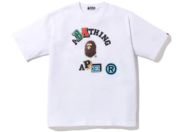 BAPE Multi Fonts Relaxed Fit Collage Heavy Weight Tee White