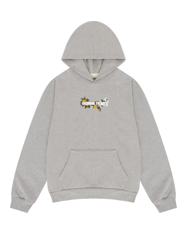 Denim Tears Embroidered Logo Hoodie Grey