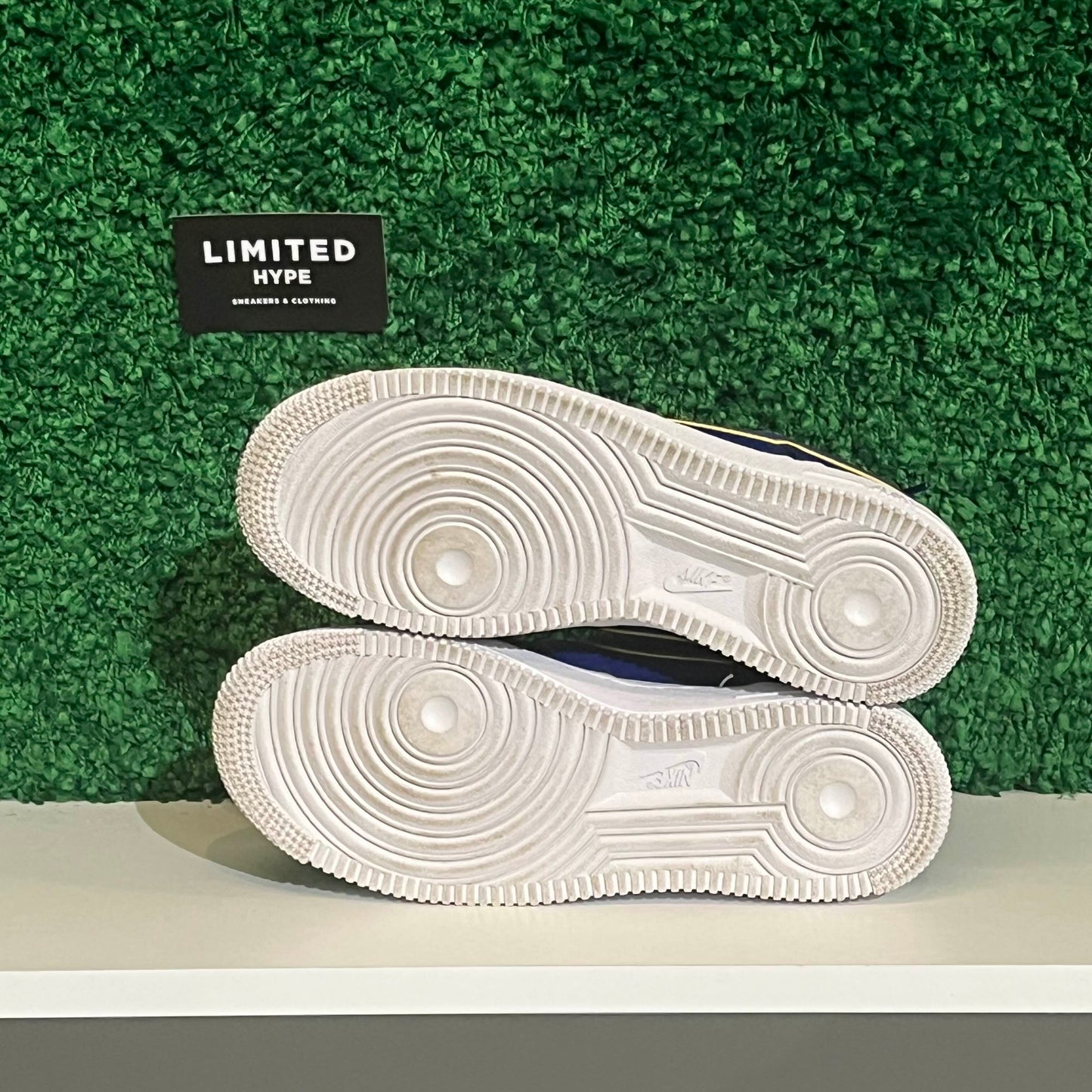 Nike Air Force 1 Low Blue Gold Swoosh (Women's) (USED NO BOX)