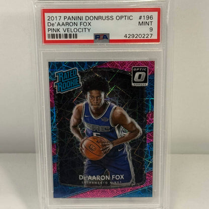 2017 Panini Donruss Optic De'Aaron Fox Pink Velocity (PSA9)