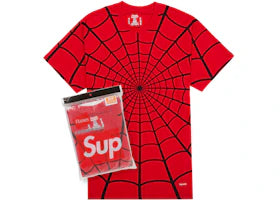 Supreme Hanes Spider-Man Tagless Tees (2 Pack) Red