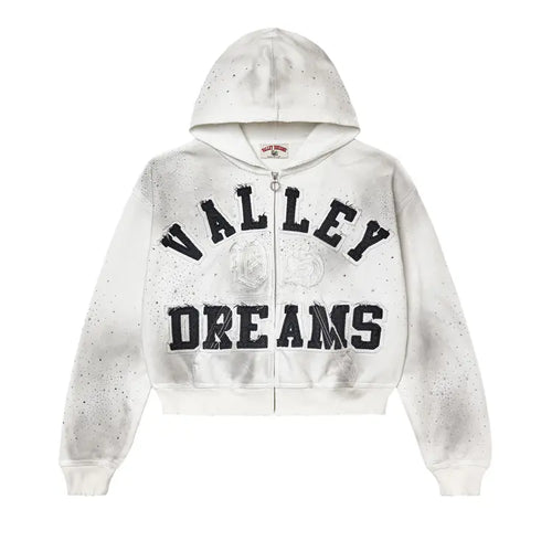 Vale Classico Zip Up Hoodie White