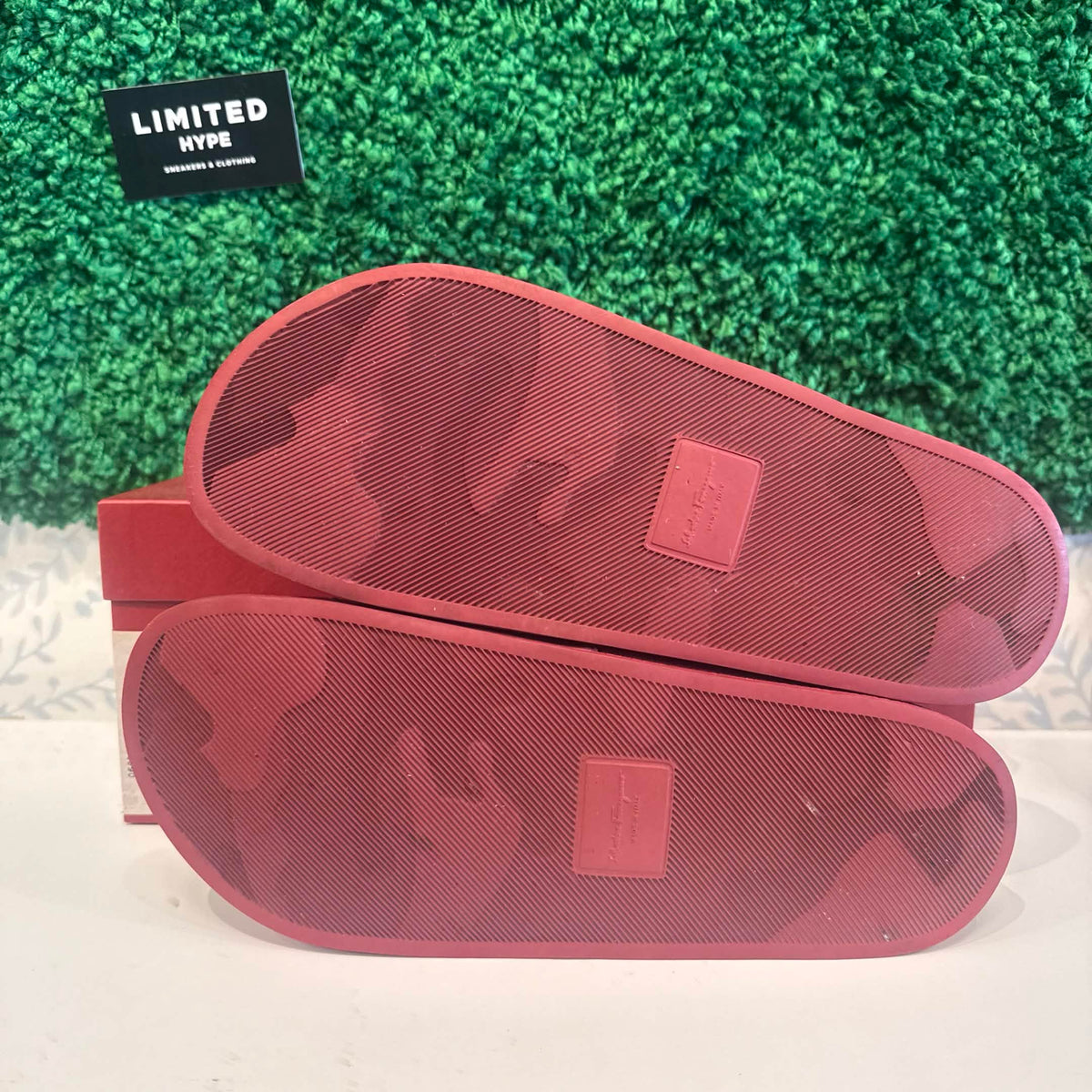 Salvatore Ferragamo Red Designer Slides (USED)