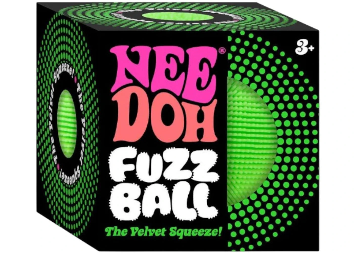 NeeDoh Fuzzball The Velvet Squeeze Squishy Fidget Toy Green