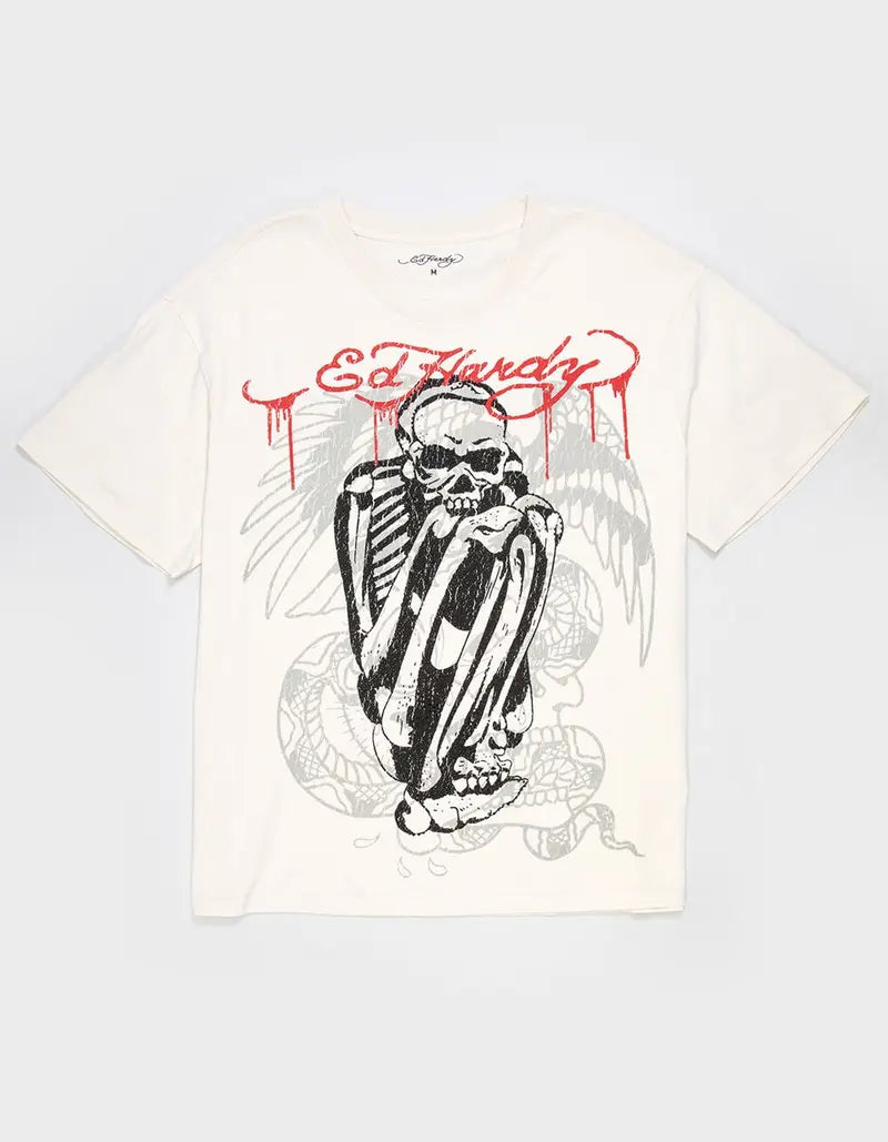 ED HARDY Skeleton Mens Boxy Tee