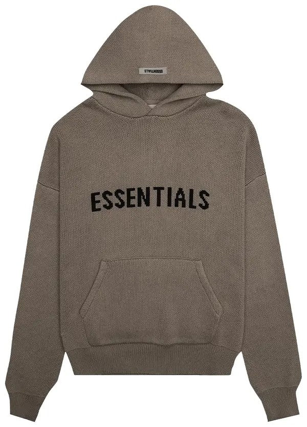 Fear of God Essentials Knit Pullover Hoodie Taupe