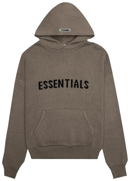 Fear of God Essentials Knit Pullover Hoodie Taupe