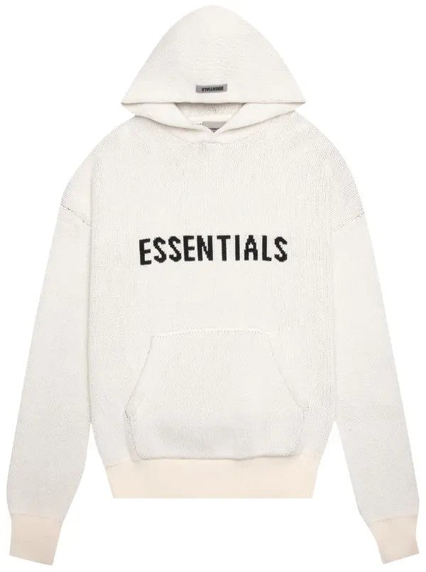 Fear of God Essentials Knit Pullover Hoodie Cream