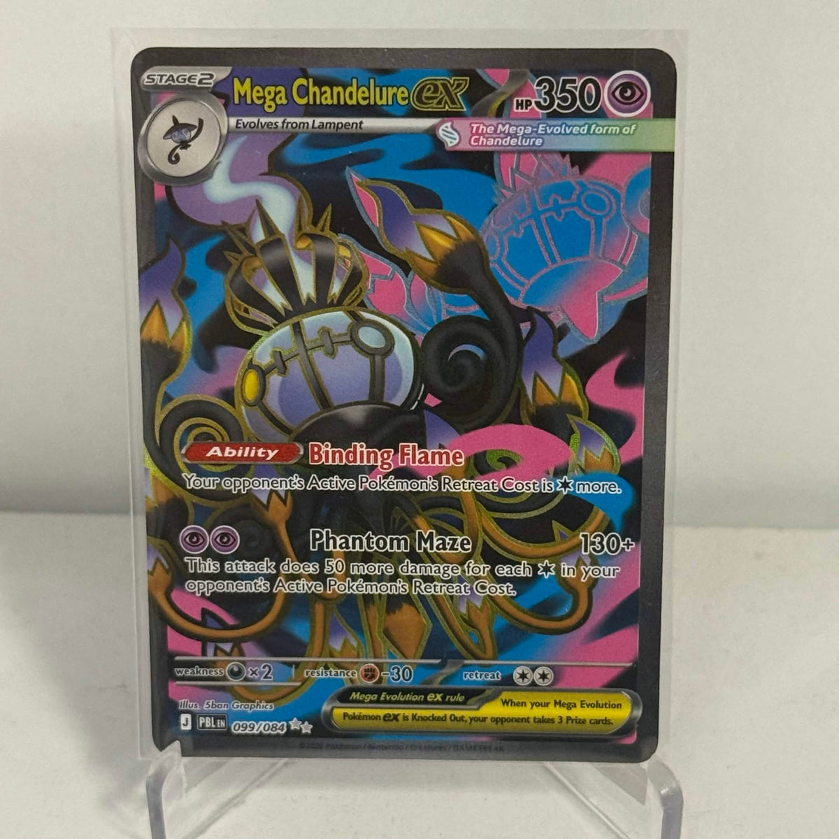 Pokemon 2026 Mega Chandelure Ex 099/084 Ultra Rare Pitch Black Holo