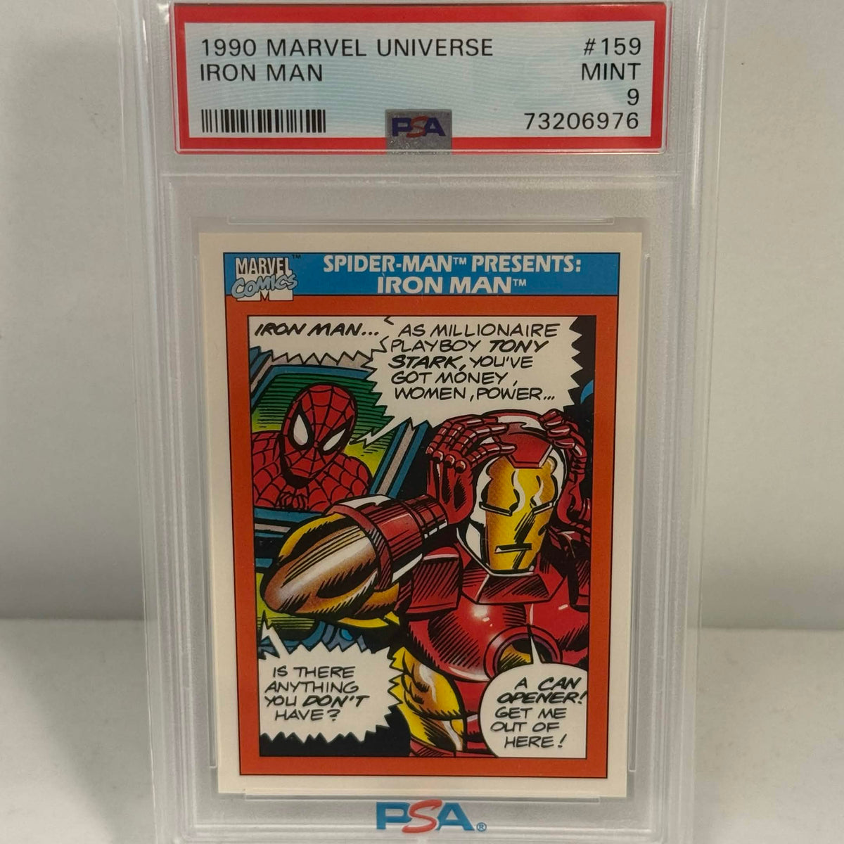 1990 SPIDERMAN x IRONMAN MARVEL UNIVERSE #159 (PSA9)
