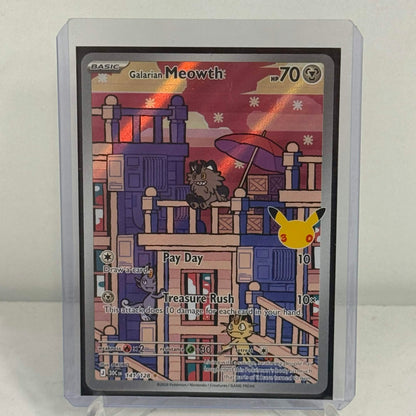 Pokemon 2026 Galarian Meowth Illustration Rare 30th Anniversary Celebration 141/128