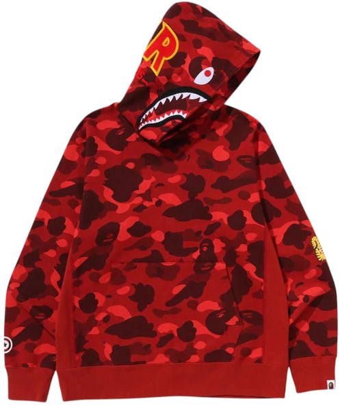 BAPE Color Camo 2nd Shark Pullover Hoodie Red