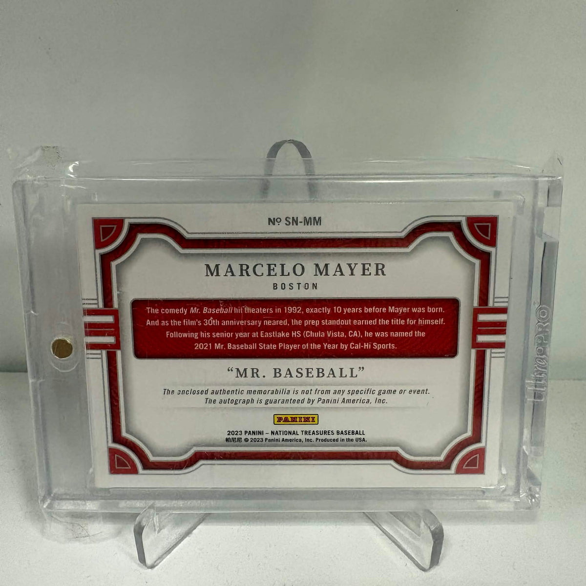 2023 Panini National Treasures "Mr. Baseball" Marcelo Mayer