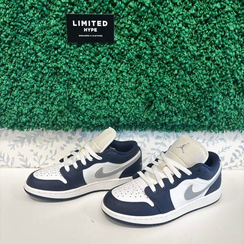 Jordan 1 Low Midnight Navy Wolf Grey (GS) (USED)