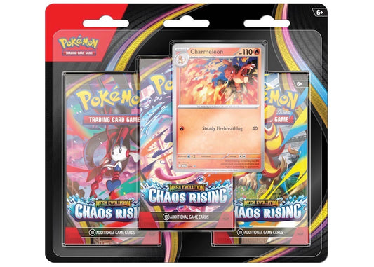 2026 Pokémon Mega Evolution Chaos Rising Charmeleon 3 Pack Blister