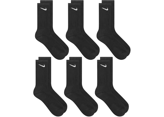 Nike Cotton Cushion Crew Socks (6 Pack) Black/White