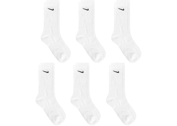 Nike Cotton Cushion Crew Socks (6 Pack) White/Black