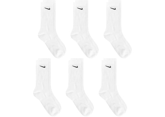 Nike Cotton Cushion Crew Socks (6 Pack) White/Black