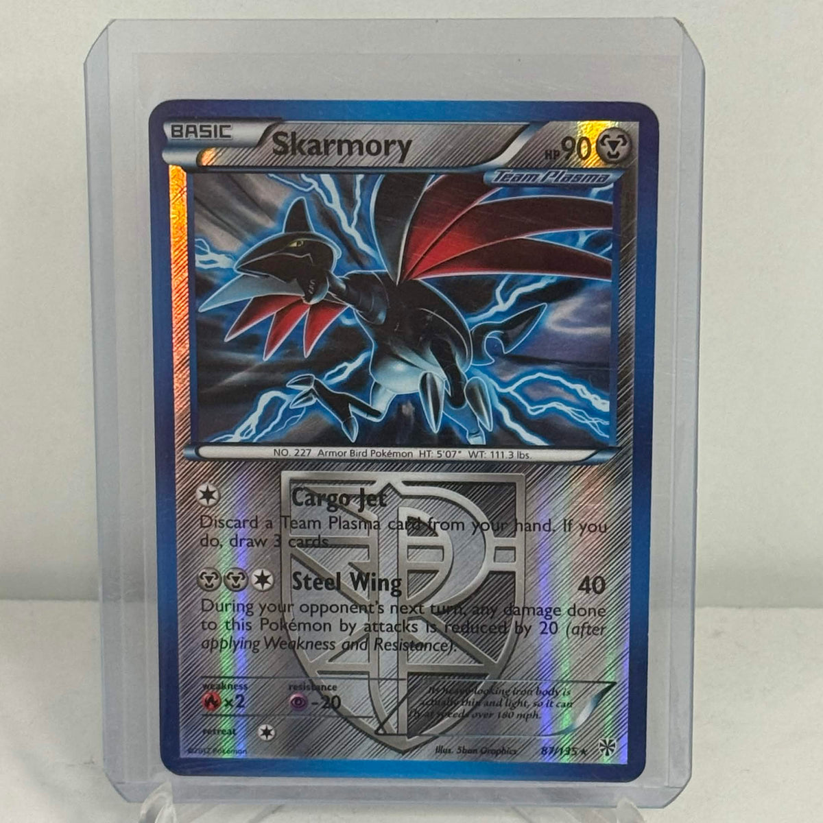 Pokemon 2012 Skarmory Team Plasma Reverse Holo Rare 87/135