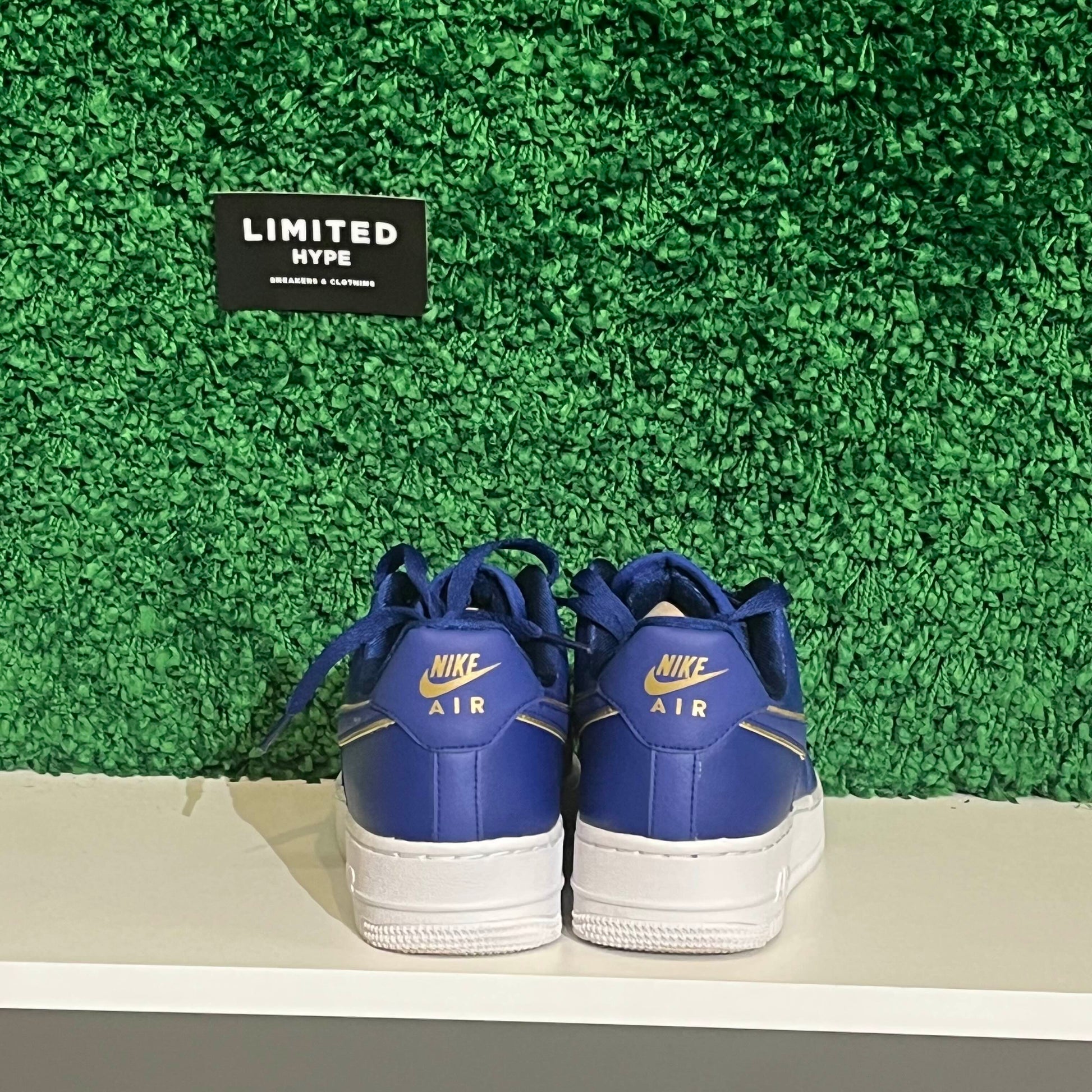 Nike Air Force 1 Low Blue Gold Swoosh (Women's) (USED NO BOX)