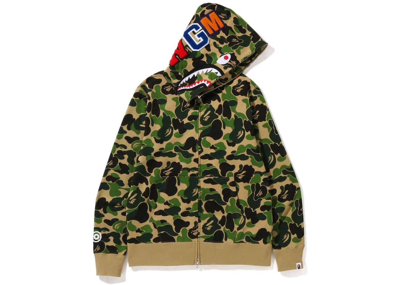 BAPE Big ABC Camo Shark Full Zip Hoodie Green