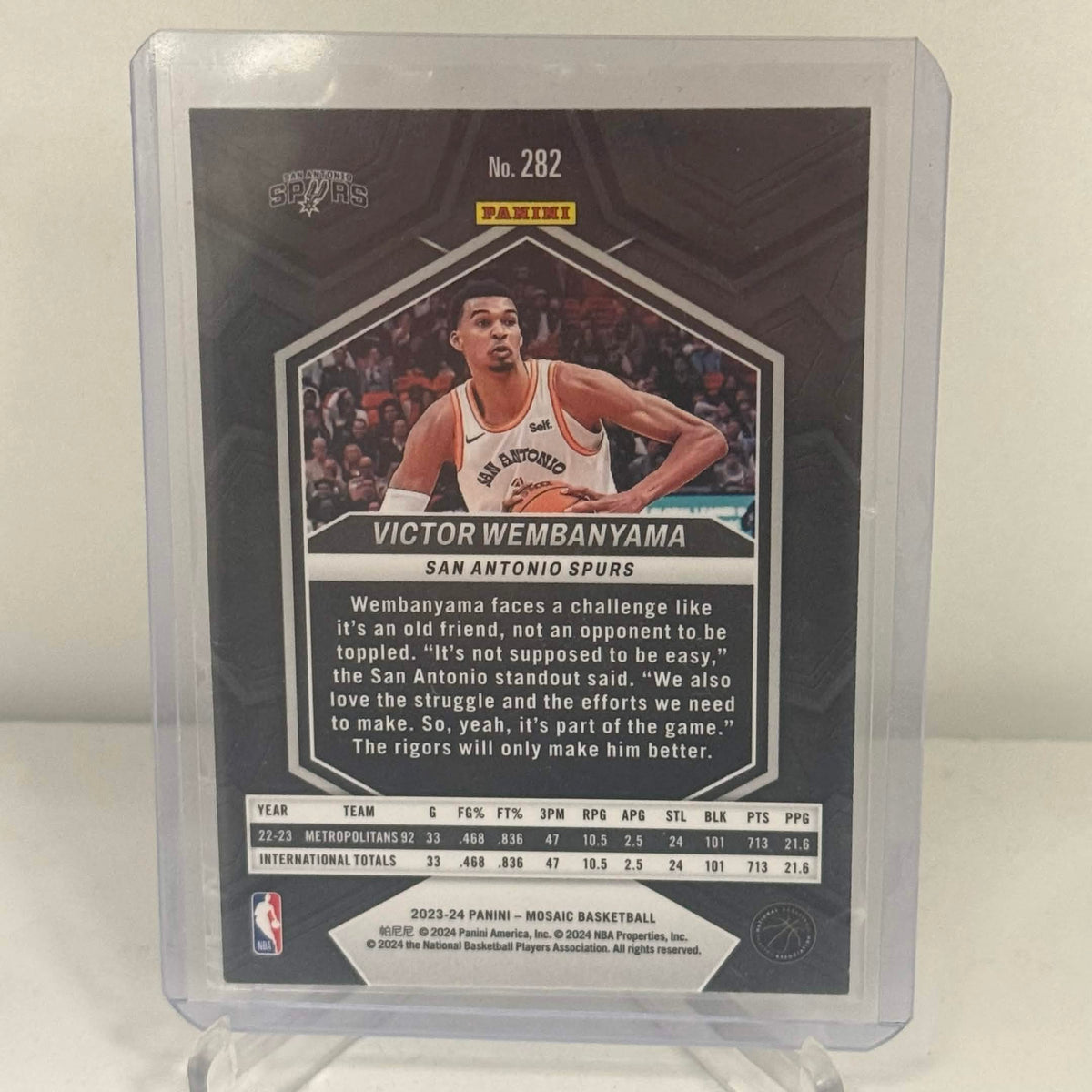 2023-2024 Panini Mosaic #282 City Edition Victor Wembanyamac