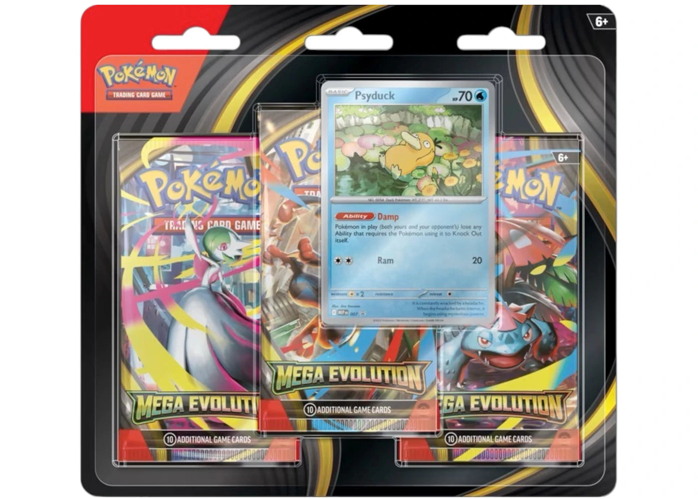 Pokemon 3-Pack Blister Pack (Psyduck) 2025 Pokémon Mega Evolution