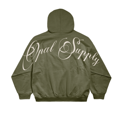 Opal Supply Cursive Logo Hoodie Olive